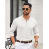 image:imageCOOFANDY Mens Quarter Zip Polo Sweater Long Sleeve Knit Polo Shirts Casual Lightweight Dress PulloverWhite