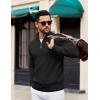 image:imageCOOFANDY Mens Quarter Zip Pullover Dress Slim Fit Sweater Mock Neck Sweaters Casual Long Sleeve PulloversBlack