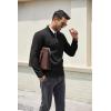 image:imageCOOFANDY Mens Quarter Zip Pullover Dress Slim Fit Sweater Mock Neck Sweaters Casual Long Sleeve PulloversBlack
