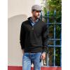 image:imageCOOFANDY Mens Quarter Zip Pullover Dress Slim Fit Sweater Mock Neck Sweaters Casual Long Sleeve PulloversBlack