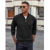 image:imageCOOFANDY Mens Quarter Zip Pullover Dress Slim Fit Sweater Mock Neck Sweaters Casual Long Sleeve PulloversBlack