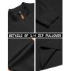 image:imageCOOFANDY Mens Quarter Zip Pullover Dress Slim Fit Sweater Mock Neck Sweaters Casual Long Sleeve PulloversBlack