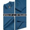image:imageCOOFANDY Mens Quarter Zip Pullover Dress Slim Fit Sweater Mock Neck Sweaters Casual Long Sleeve PulloversDark Blue