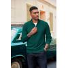 image:imageCOOFANDY Mens Quarter Zip Pullover Dress Slim Fit Sweater Mock Neck Sweaters Casual Long Sleeve PulloversDark Green