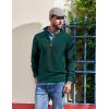 image:imageCOOFANDY Mens Quarter Zip Pullover Dress Slim Fit Sweater Mock Neck Sweaters Casual Long Sleeve PulloversDark Green