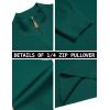 image:imageCOOFANDY Mens Quarter Zip Pullover Dress Slim Fit Sweater Mock Neck Sweaters Casual Long Sleeve PulloversDark Green