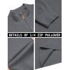 image:imageCOOFANDY Mens Quarter Zip Pullover Dress Slim Fit Sweater Mock Neck Sweaters Casual Long Sleeve PulloversDark Grey