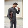 image:imageCOOFANDY Mens Quarter Zip Pullover Dress Slim Fit Sweater Mock Neck Sweaters Casual Long Sleeve PulloversDark Grey