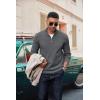 image:imageCOOFANDY Mens Quarter Zip Pullover Dress Slim Fit Sweater Mock Neck Sweaters Casual Long Sleeve PulloversDark Grey