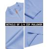 image:imageCOOFANDY Mens Quarter Zip Pullover Dress Slim Fit Sweater Mock Neck Sweaters Casual Long Sleeve PulloversLight Blue