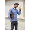 image:imageCOOFANDY Mens Quarter Zip Pullover Dress Slim Fit Sweater Mock Neck Sweaters Casual Long Sleeve PulloversLight Blue