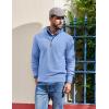 image:imageCOOFANDY Mens Quarter Zip Pullover Dress Slim Fit Sweater Mock Neck Sweaters Casual Long Sleeve PulloversLight Blue