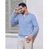 image:imageCOOFANDY Mens Quarter Zip Pullover Dress Slim Fit Sweater Mock Neck Sweaters Casual Long Sleeve PulloversLight Blue