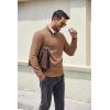image:imageCOOFANDY Mens Quarter Zip Pullover Dress Slim Fit Sweater Mock Neck Sweaters Casual Long Sleeve PulloversLight Brown