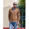 image:imageCOOFANDY Mens Quarter Zip Pullover Dress Slim Fit Sweater Mock Neck Sweaters Casual Long Sleeve PulloversLight Brown