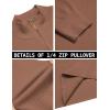 image:imageCOOFANDY Mens Quarter Zip Pullover Dress Slim Fit Sweater Mock Neck Sweaters Casual Long Sleeve PulloversLight Brown
