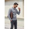 image:imageCOOFANDY Mens Quarter Zip Pullover Dress Slim Fit Sweater Mock Neck Sweaters Casual Long Sleeve PulloversLight Grey