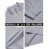 image:imageCOOFANDY Mens Quarter Zip Pullover Dress Slim Fit Sweater Mock Neck Sweaters Casual Long Sleeve PulloversLight Grey