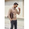 image:imageCOOFANDY Mens Quarter Zip Pullover Dress Slim Fit Sweater Mock Neck Sweaters Casual Long Sleeve PulloversLight Khaki