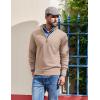 image:imageCOOFANDY Mens Quarter Zip Pullover Dress Slim Fit Sweater Mock Neck Sweaters Casual Long Sleeve PulloversLight Khaki