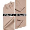image:imageCOOFANDY Mens Quarter Zip Pullover Dress Slim Fit Sweater Mock Neck Sweaters Casual Long Sleeve PulloversLight Khaki
