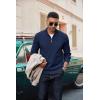 image:imageCOOFANDY Mens Quarter Zip Pullover Dress Slim Fit Sweater Mock Neck Sweaters Casual Long Sleeve PulloversNavy Blue