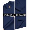 image:imageCOOFANDY Mens Quarter Zip Pullover Dress Slim Fit Sweater Mock Neck Sweaters Casual Long Sleeve PulloversNavy Blue