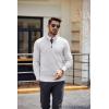 image:imageCOOFANDY Mens Quarter Zip Pullover Dress Slim Fit Sweater Mock Neck Sweaters Casual Long Sleeve PulloversWhite