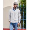 image:imageCOOFANDY Mens Quarter Zip Pullover Dress Slim Fit Sweater Mock Neck Sweaters Casual Long Sleeve PulloversWhite
