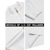 image:imageCOOFANDY Mens Quarter Zip Pullover Dress Slim Fit Sweater Mock Neck Sweaters Casual Long Sleeve PulloversWhite