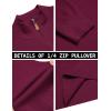 image:imageCOOFANDY Mens Quarter Zip Pullover Dress Slim Fit Sweater Mock Neck Sweaters Casual Long Sleeve PulloversWine Red