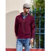 image:imageCOOFANDY Mens Quarter Zip Pullover Dress Slim Fit Sweater Mock Neck Sweaters Casual Long Sleeve PulloversWine Red