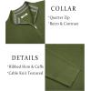 image:imageCOOFANDY Mens Quarter Zip Pullover Slim Fit Lightweight Sweater Casual Mock Neck Knit Polo SweaterArmy Green