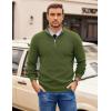 image:imageCOOFANDY Mens Quarter Zip Pullover Slim Fit Lightweight Sweater Casual Mock Neck Knit Polo SweaterArmy Green
