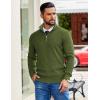 image:imageCOOFANDY Mens Quarter Zip Pullover Slim Fit Lightweight Sweater Casual Mock Neck Knit Polo SweaterArmy Green