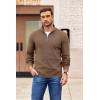 image:imageCOOFANDY Mens Quarter Zip Pullover Slim Fit Lightweight Sweater Casual Mock Neck Knit Polo SweaterAsh Brown