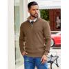 image:imageCOOFANDY Mens Quarter Zip Pullover Slim Fit Lightweight Sweater Casual Mock Neck Knit Polo SweaterAsh Brown