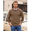 image:imageCOOFANDY Mens Quarter Zip Pullover Slim Fit Lightweight Sweater Casual Mock Neck Knit Polo SweaterAsh Brown