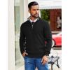 image:imageCOOFANDY Mens Quarter Zip Pullover Slim Fit Lightweight Sweater Casual Mock Neck Knit Polo SweaterBlack