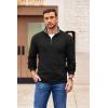 image:imageCOOFANDY Mens Quarter Zip Pullover Slim Fit Lightweight Sweater Casual Mock Neck Knit Polo SweaterBlack