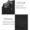 image:imageCOOFANDY Mens Quarter Zip Pullover Slim Fit Lightweight Sweater Casual Mock Neck Knit Polo SweaterBlack