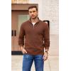image:imageCOOFANDY Mens Quarter Zip Pullover Slim Fit Lightweight Sweater Casual Mock Neck Knit Polo SweaterBrown