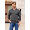 image:imageCOOFANDY Mens Quarter Zip Pullover Slim Fit Lightweight Sweater Casual Mock Neck Knit Polo SweaterDark Gray