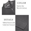 image:imageCOOFANDY Mens Quarter Zip Pullover Slim Fit Lightweight Sweater Casual Mock Neck Knit Polo SweaterDark Gray