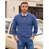 image:imageCOOFANDY Mens Quarter Zip Pullover Slim Fit Lightweight Sweater Casual Mock Neck Knit Polo SweaterGray Blue