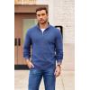 image:imageCOOFANDY Mens Quarter Zip Pullover Slim Fit Lightweight Sweater Casual Mock Neck Knit Polo SweaterGray Blue