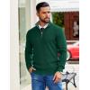 image:imageCOOFANDY Mens Quarter Zip Pullover Slim Fit Lightweight Sweater Casual Mock Neck Knit Polo SweaterGreen