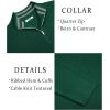 image:imageCOOFANDY Mens Quarter Zip Pullover Slim Fit Lightweight Sweater Casual Mock Neck Knit Polo SweaterGreen