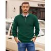 image:imageCOOFANDY Mens Quarter Zip Pullover Slim Fit Lightweight Sweater Casual Mock Neck Knit Polo SweaterGreen