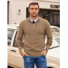 image:imageCOOFANDY Mens Quarter Zip Pullover Slim Fit Lightweight Sweater Casual Mock Neck Knit Polo SweaterKhaki